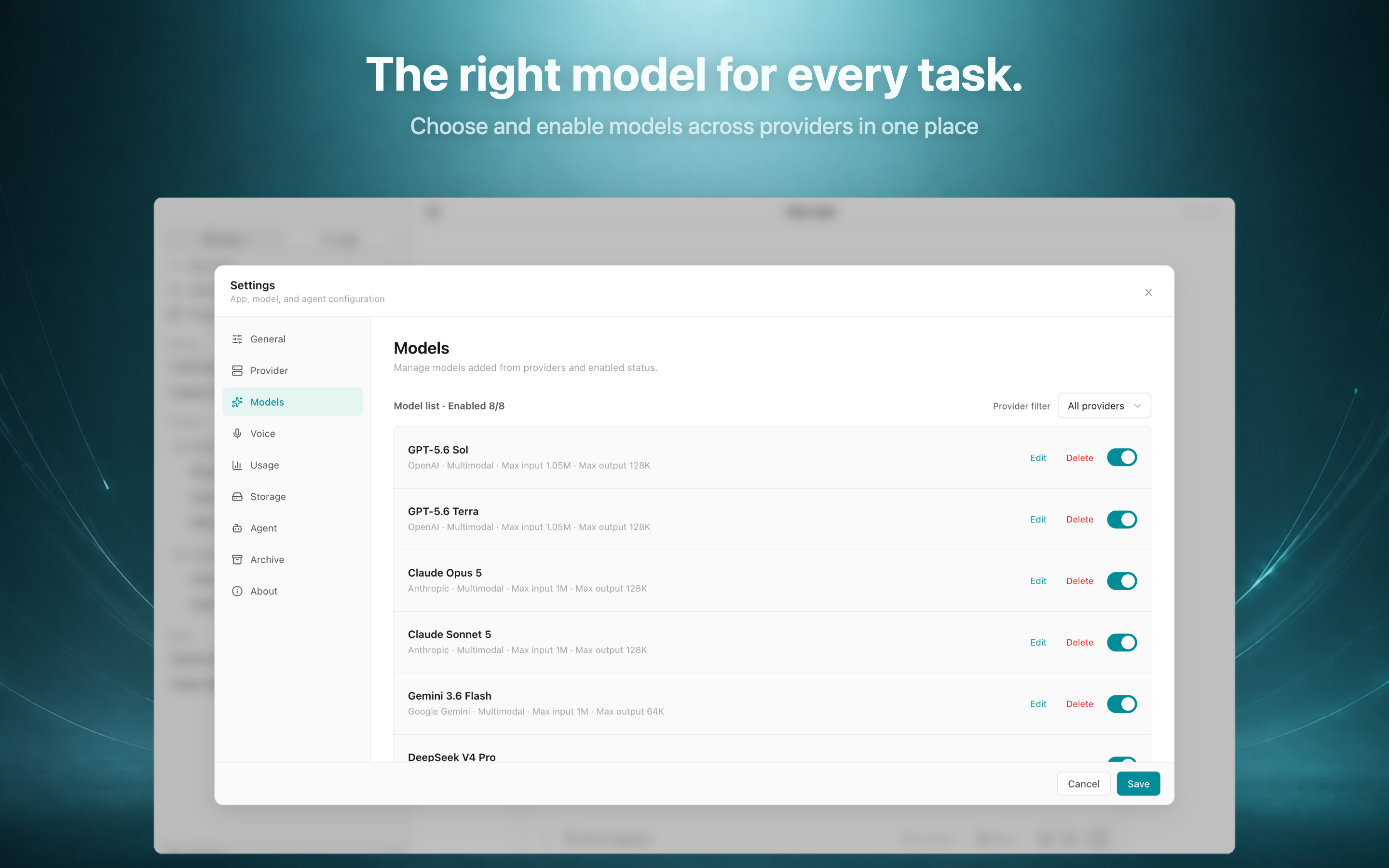 Helix Work model management across providers