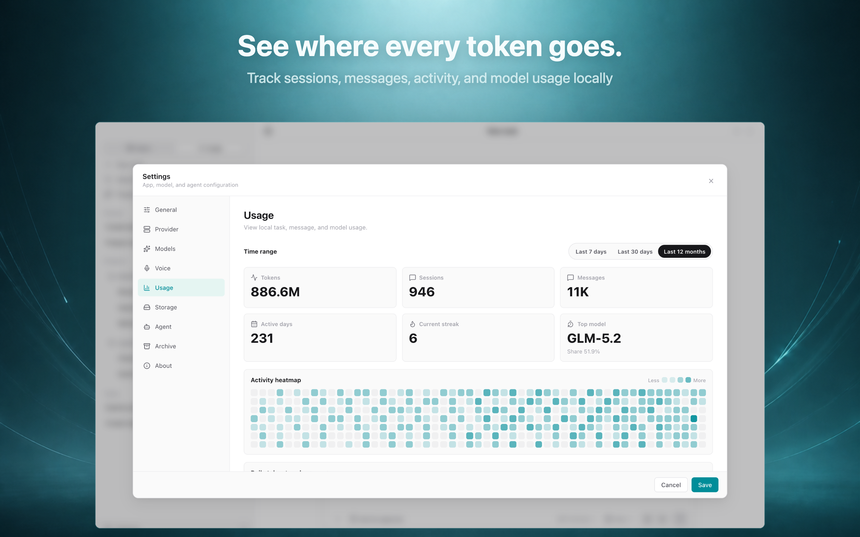 Helix Work local usage dashboard